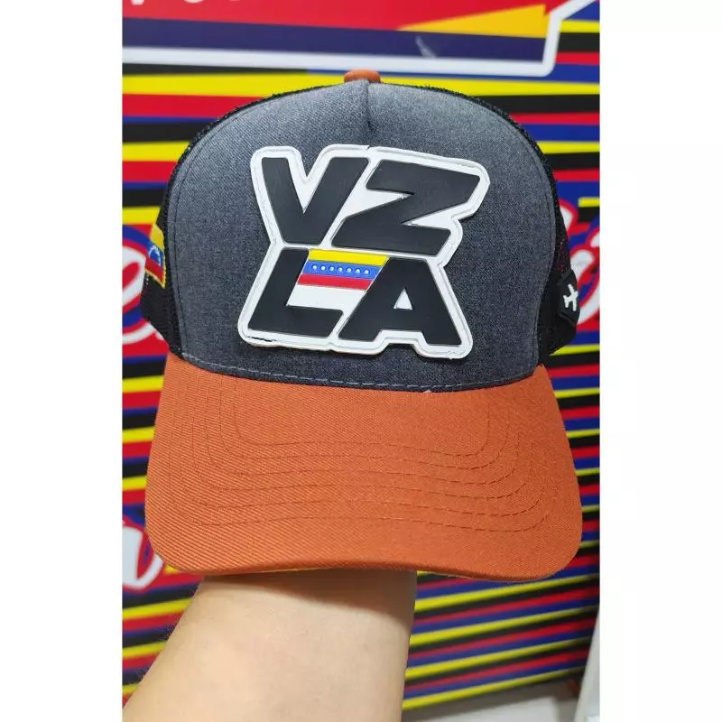 Gorra VZLA  malla gris cobalto