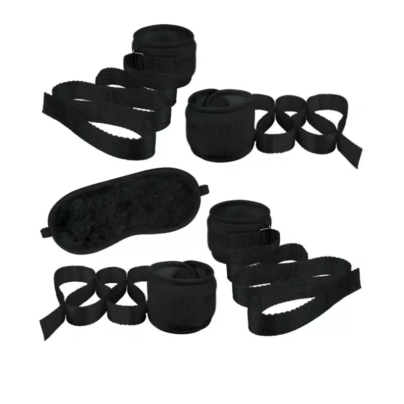 KIT - Bondage em Pelúcia Preta
