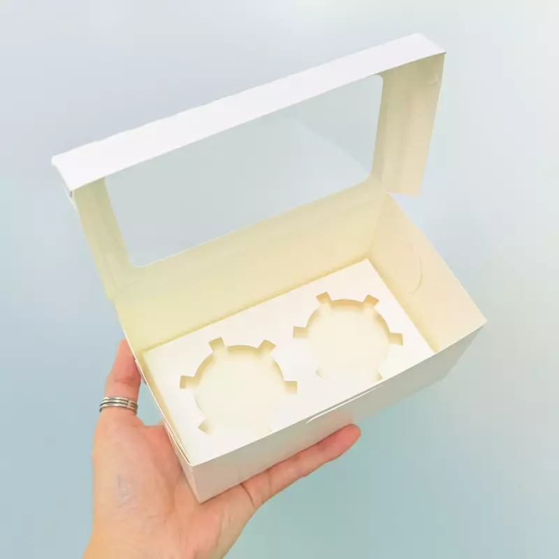 Caja 2 Cupcakes Plana Con Acetato
