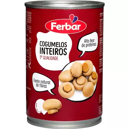 Cogumelos Inteiro Ferbar lata 290g