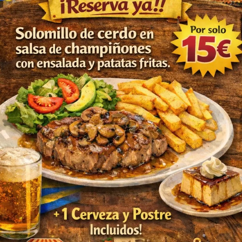 Cerdo en salsa Champiñones