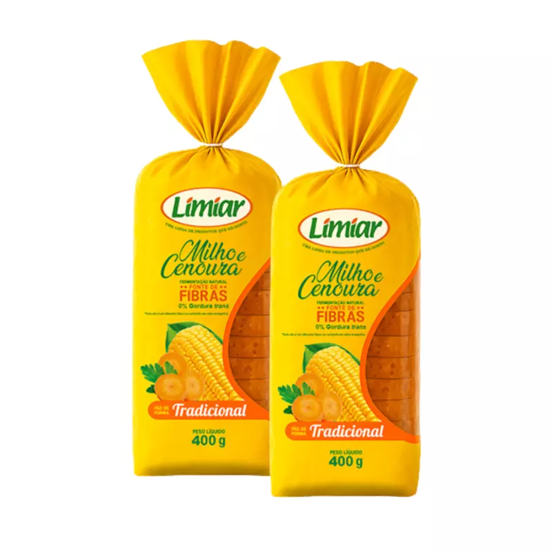 Pão Forma Cenoura e Milho 400g
