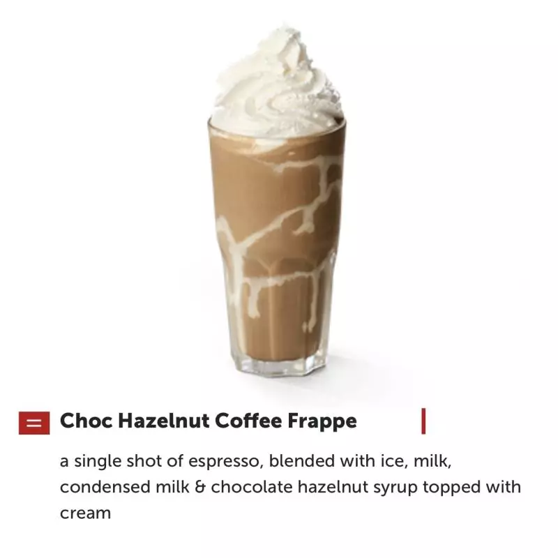 Choc hazelnut coffee