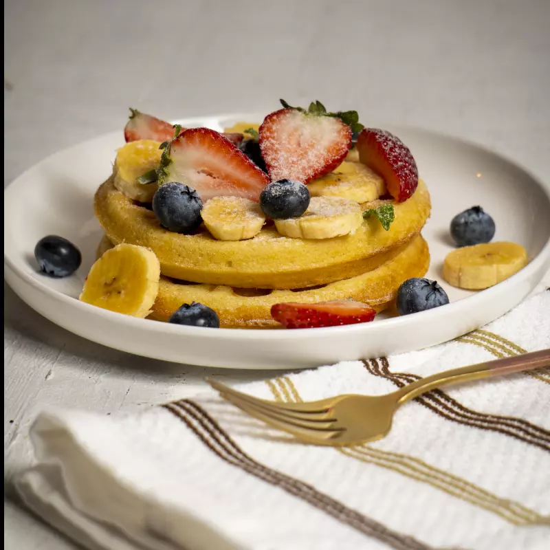 Waffles con fruta