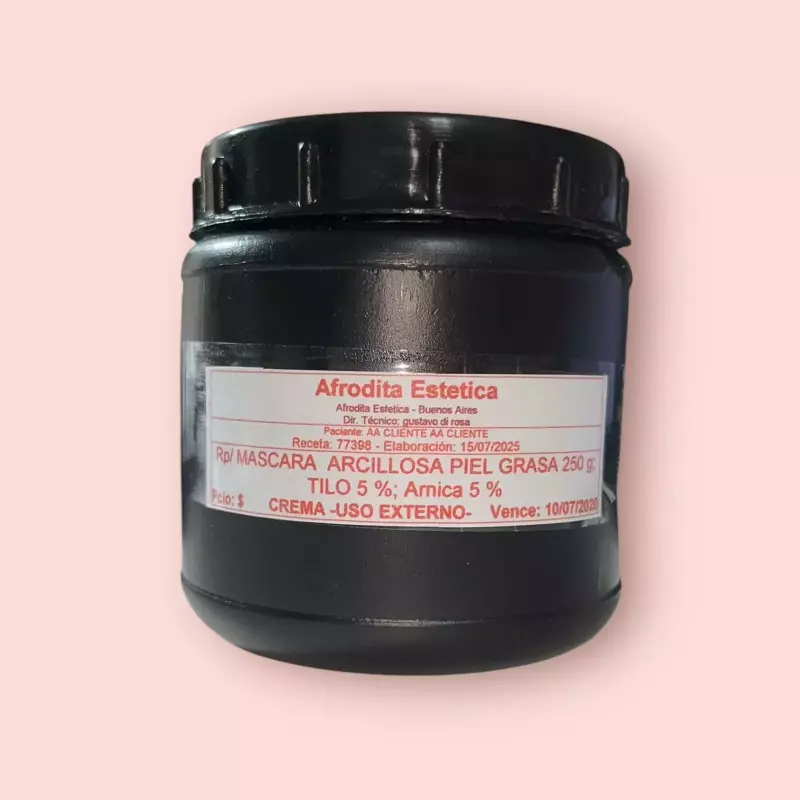 Máscara arcillosa piel grasa