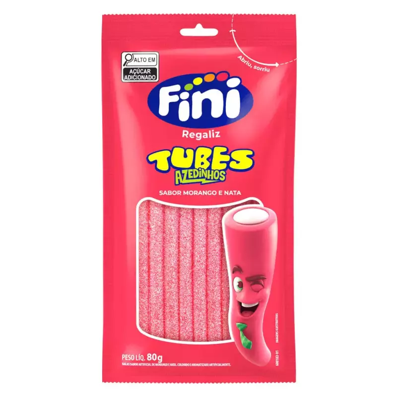 Fini Regaliz Tubes Morango 80g