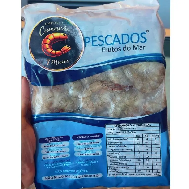 Camarão M drenado, com casca 400g