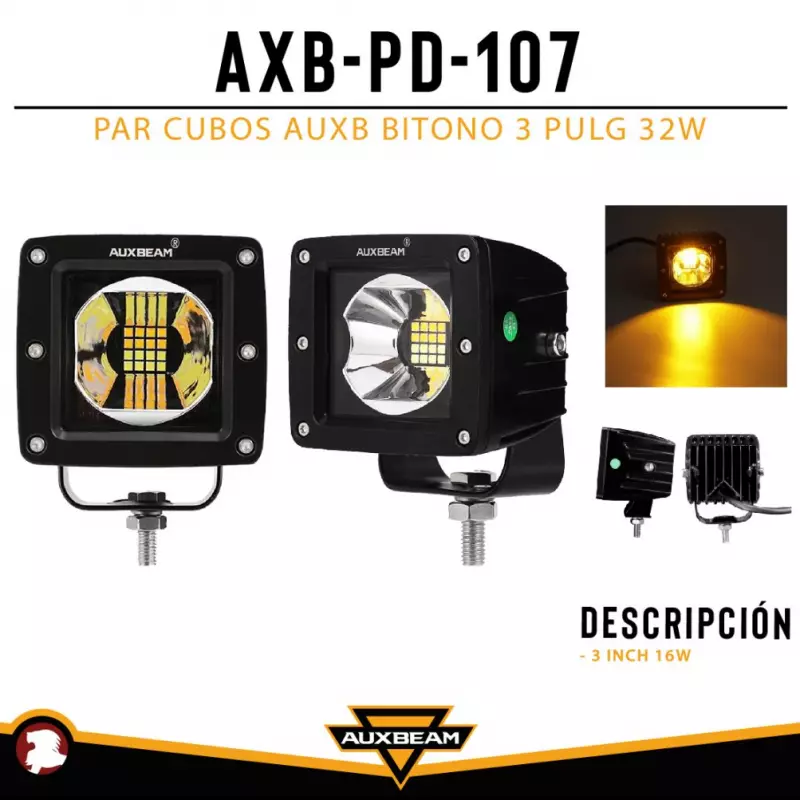 PAR CUBOS AUXB BITONO 3 PULG 32W