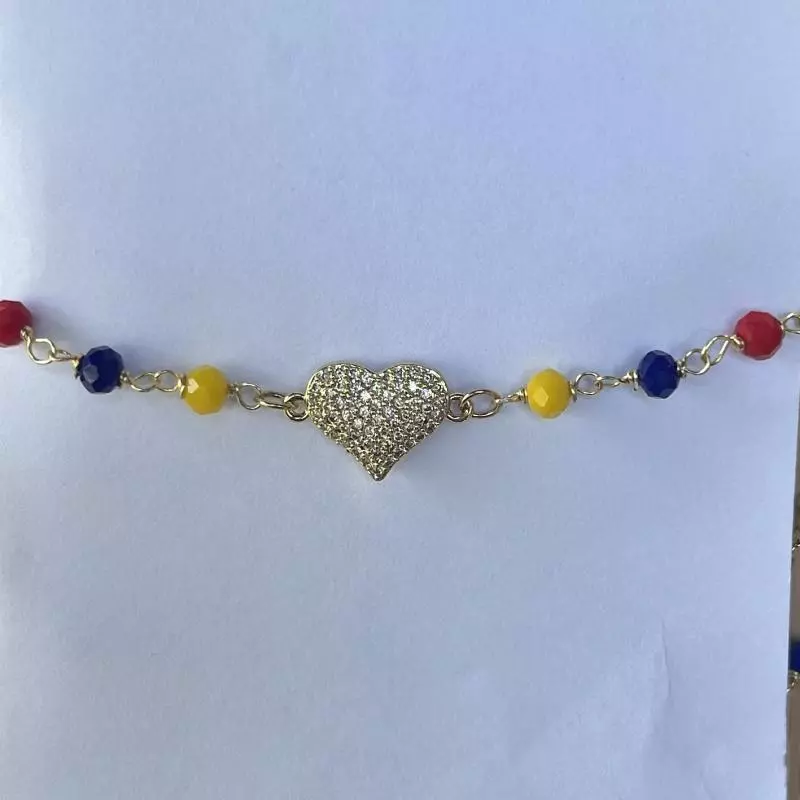 Pulsera corazón brillante