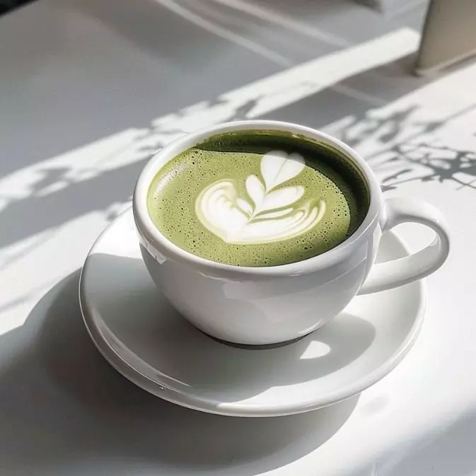 Matcha latte caliente