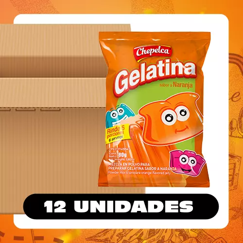 Caja Chepelca Gelatina Naranja 80g