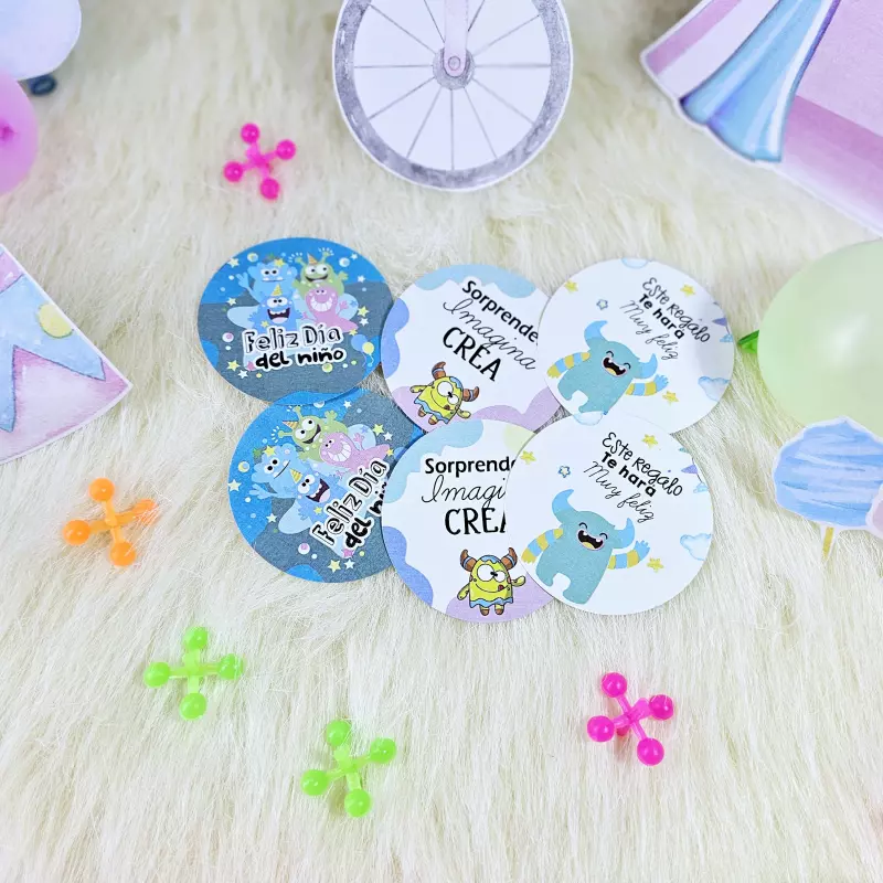 Etiqueta redonda niñ@