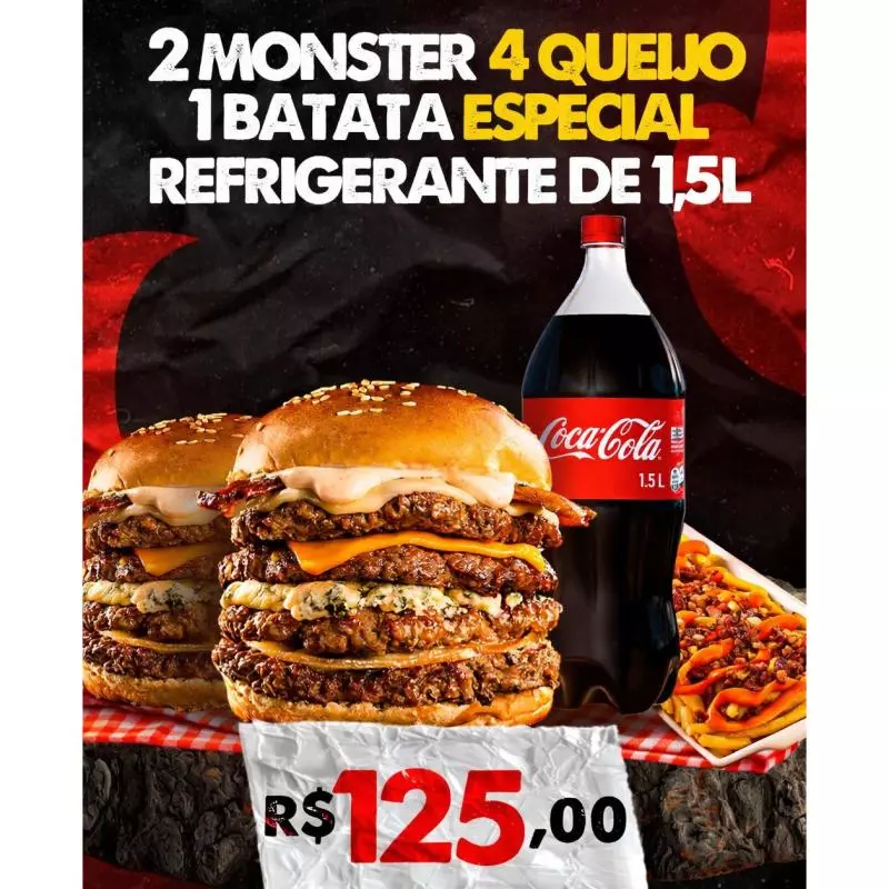 2 MONSTERS, 1 BTT ESP. COCA 1,5L