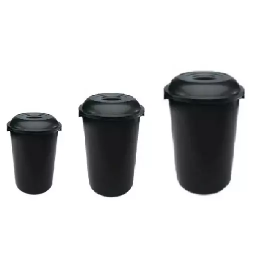 CESTO FECHADO COM TAMPA - PRETO