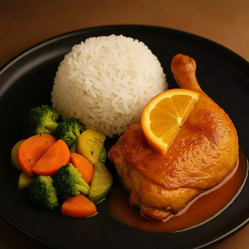 Coxa sobre Coxa ao Molho de Laranja