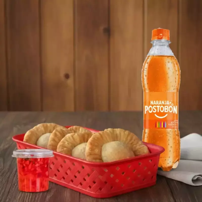 4 Pasteles + Naranja Postobón 400 ml