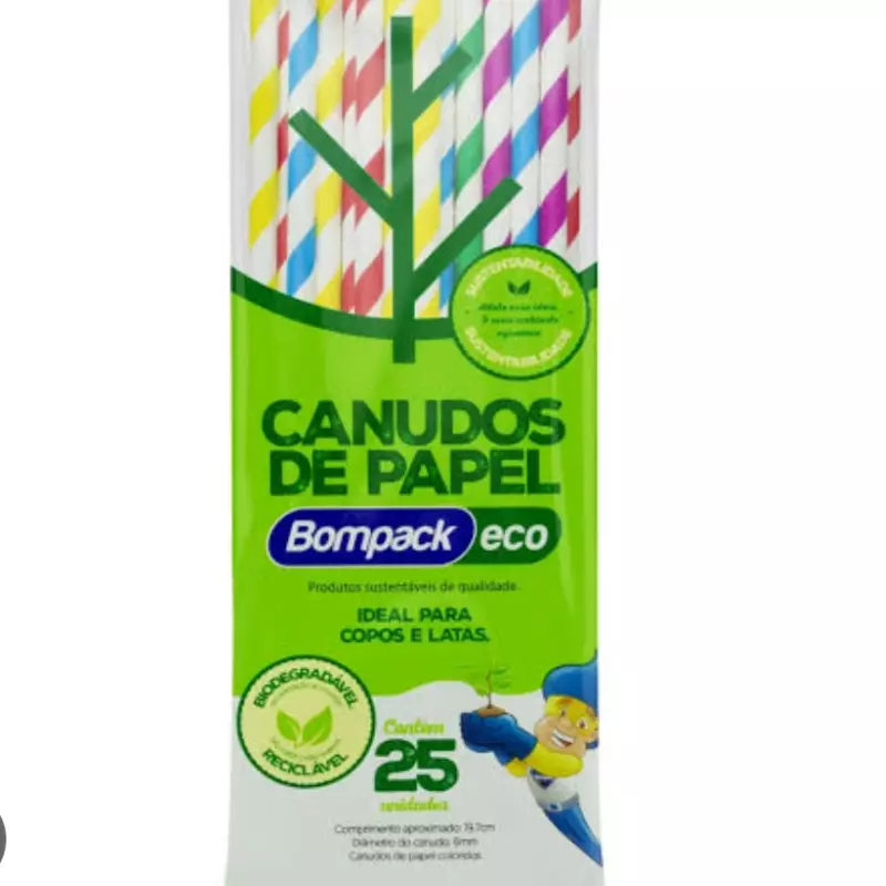 Canudos de papel coloridos