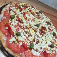 PIZZA JAMON, HUEVO, MORRON