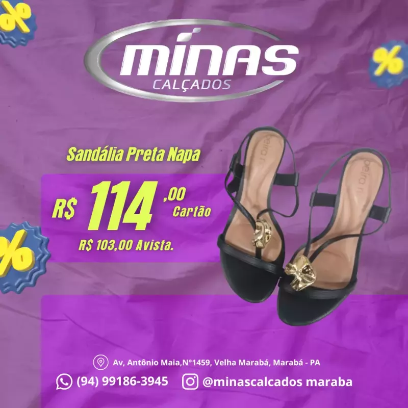 Sandália Preta Napa RF:83081443