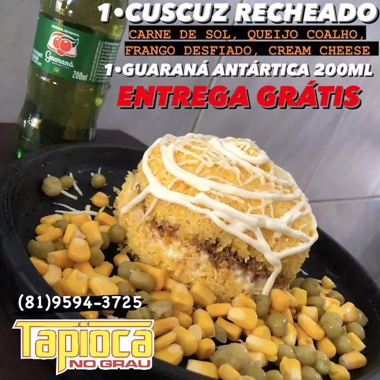 1•Cuscuz Recheado + Guarará 200ml