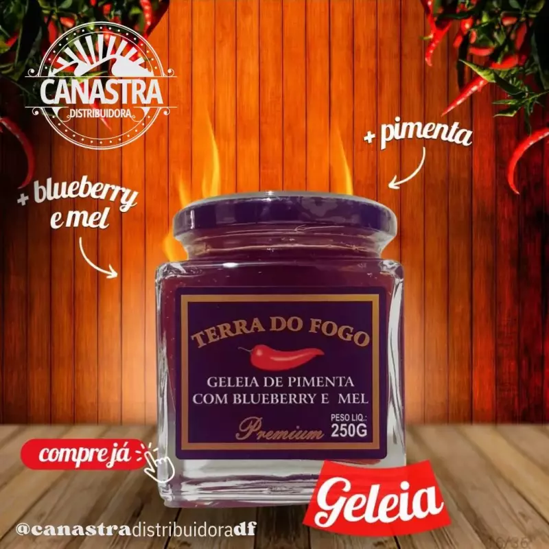 Geleia de pimenta c/ blueberry e mel