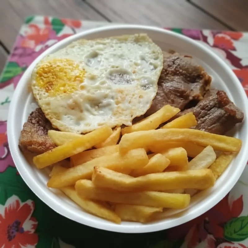 Bife ovo e batata