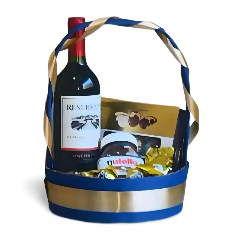 Cesta com Vinho/Nutella/Ferrero