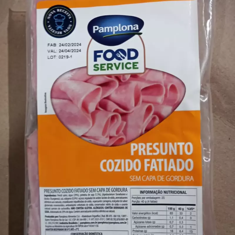 PRESUNTO COZIDO FATIADO S/GORD
