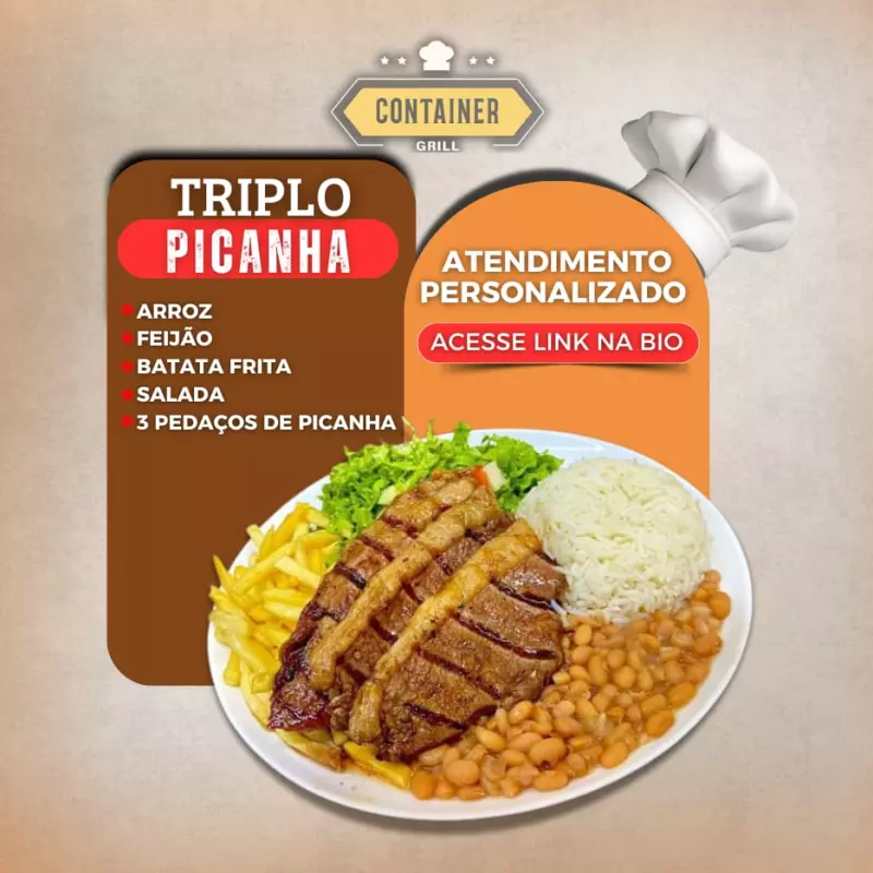 Triplo Picanha grelhada