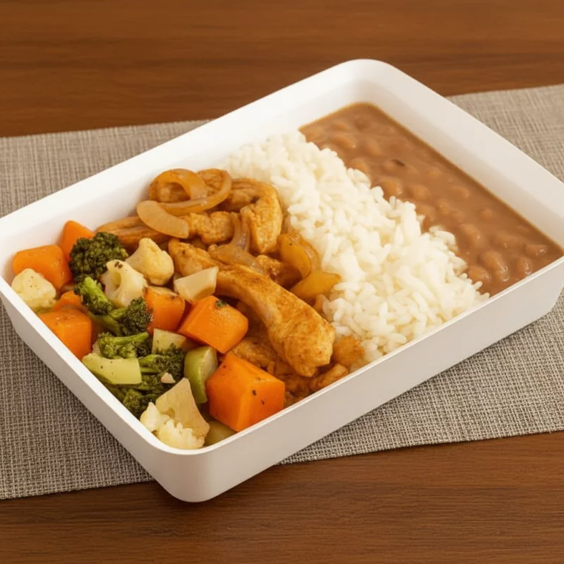 Isca de frango com legumes