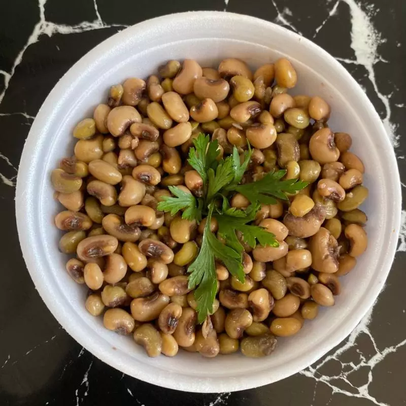 Porção de feijão verde