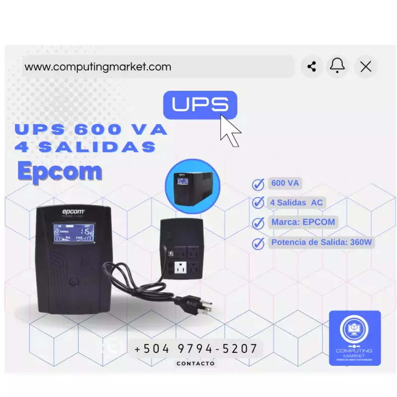 Bateria UPS Epcom 4 salidas