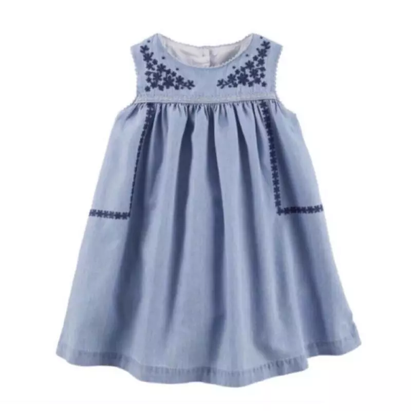 Vestido Denim Bordado