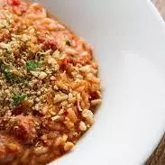 Risoto de abóbora com ragú de lingui