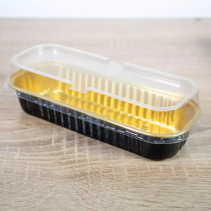 Aluminio Rectangular Negro 200 ml