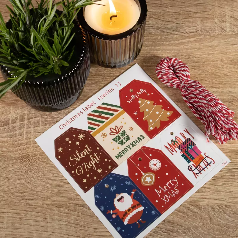 Tarjeton Labels Navideños #7 6 und
