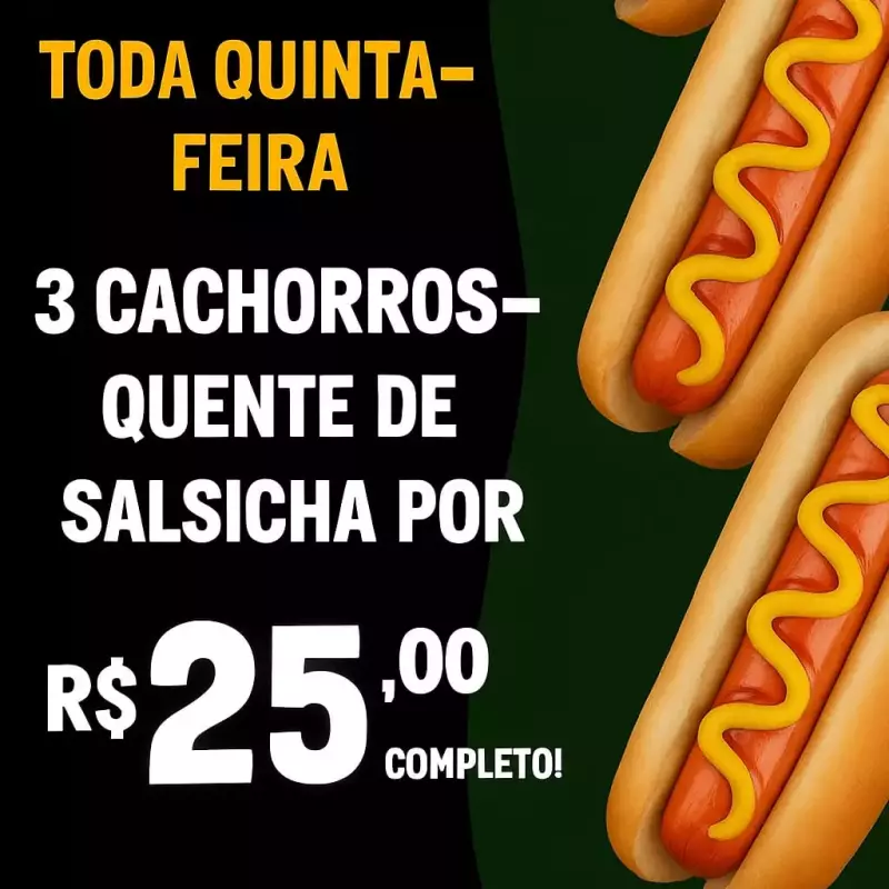 Promo 3 cachorro quente salsicha qui