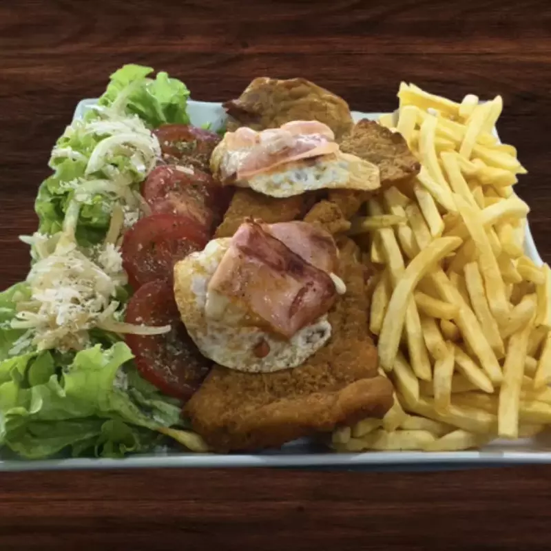 Milanesa al plato Para 2 con fritas