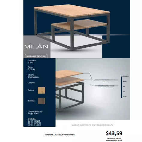 MESA DE CENTRO MILAN