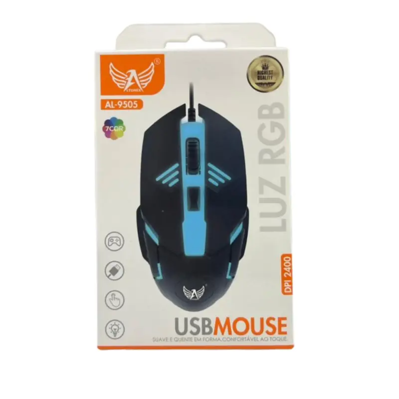 MOUSE C/FIO ALTOMEX C/LED AL-9505