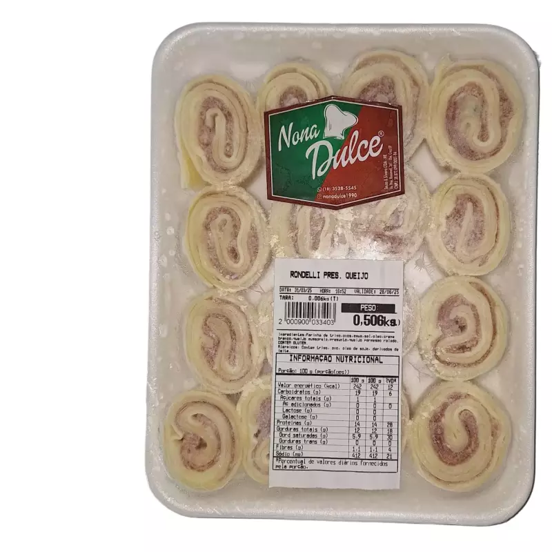 Rondelli Presunto e Queijo 550g