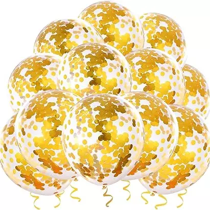 50 Globos con Confeti Dorado 12 in