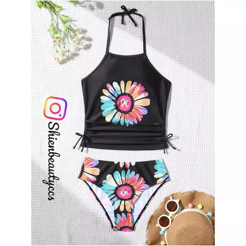 Tb 2 piezas estampado floral Camiset