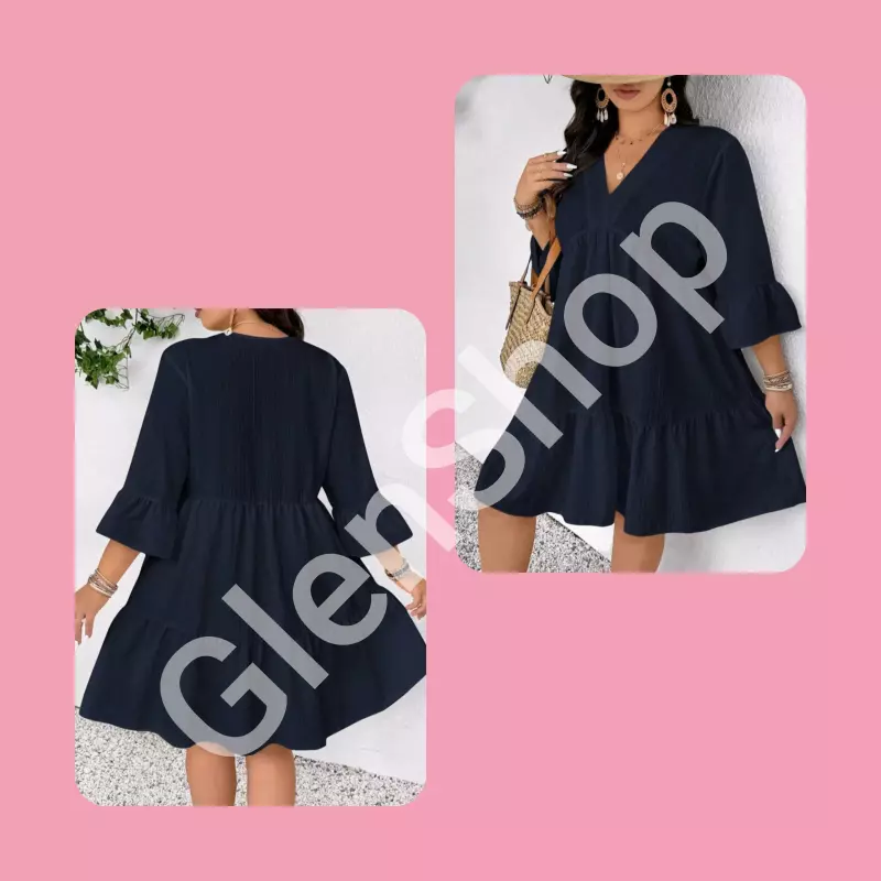 Vestido smock azul marino
