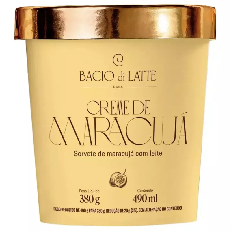 Sorvete Bacio do Latte de Maracujá