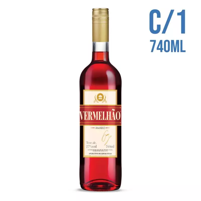 Aperitivo Alcoólico VERMELHÃO 740ml