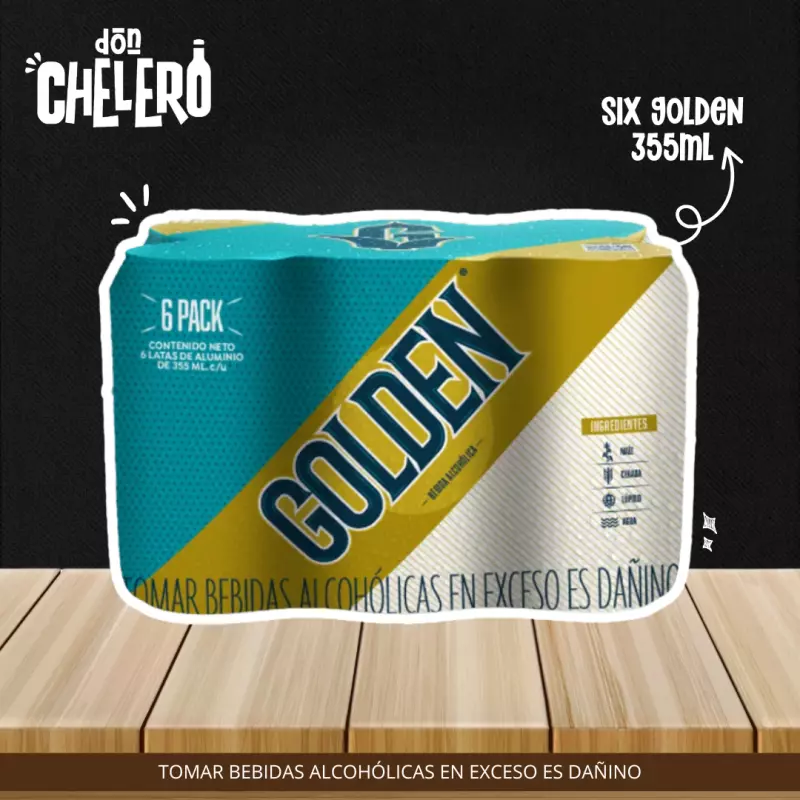 SIX GOLDEN LATA X355ML.