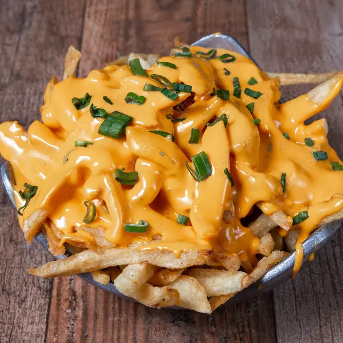 Papas con cheddar vegetarianas