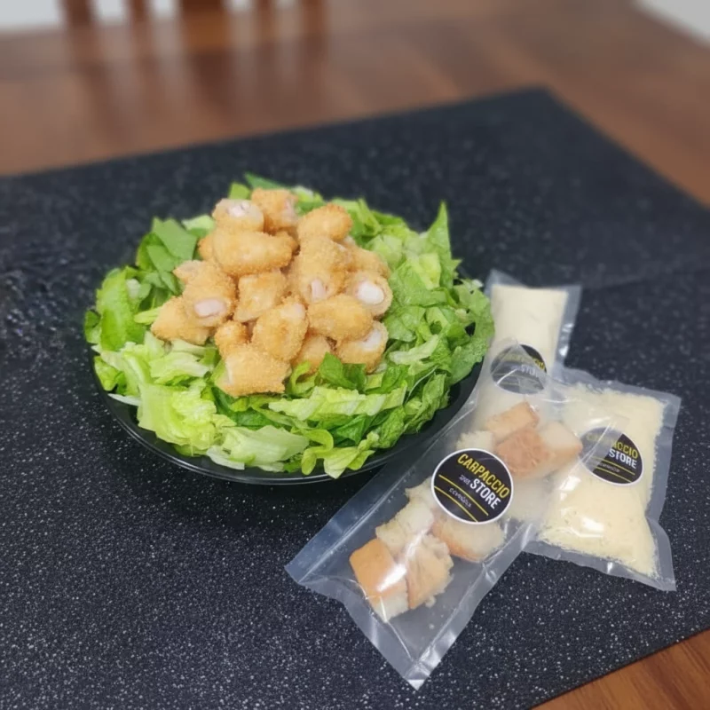 Ensalada César con Camarones Crispy