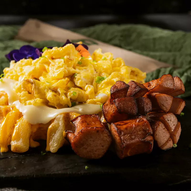 Waffle de Pandeyuca con Salchicha